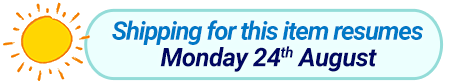 Shipping for this item resumes Monday 24<sup>th</sup> August